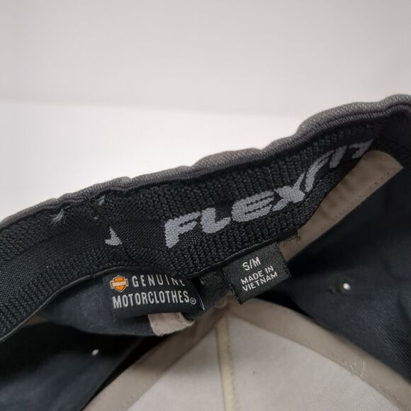 Harley-Davidson Motorcycles Fitted Hat Gray S/M Flexfit Embroidered 6 Panel - Picture 8 of 8